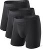 DAVID ARCHY Mens Underwear Cotton Boxer Briefs with Pouch Ultra Moisture Wicking Breathable Soft with Horizontal Fly 3 Pack