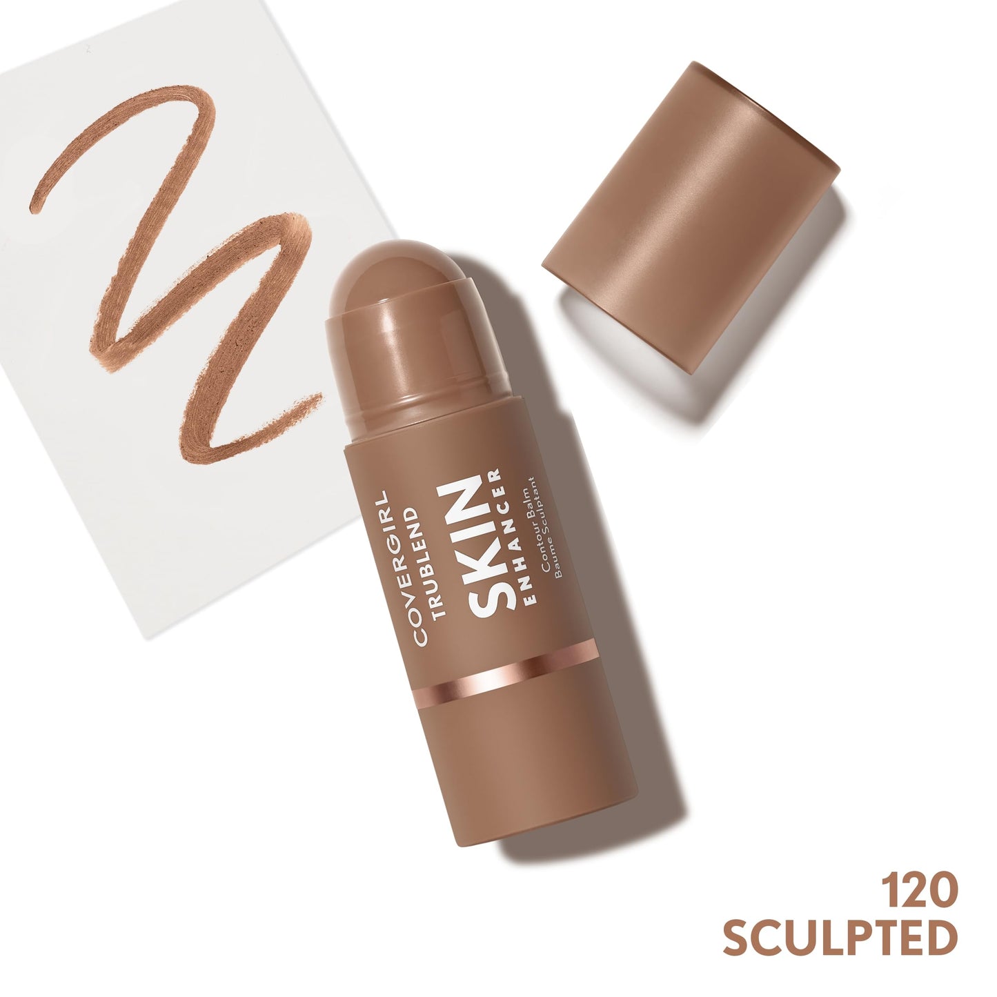 CoverGirl Trublend Skin Enhancer Contour Stick Balm, 110 Defined Contour, Vegan Formula, Easy to Use, Glides on Effortlessly, Non-Greasy, Doesn't Crease, 0.21oz