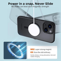 UNBREAKcable Case for iPhone 14 & iPhone 13, [Compatible with MagSafe] [Military Grade Shockproof] [Non-Slip] Translucent Matte Back and Soft TPU Edge Protective Case for iPhone 14/13 6.1", Black