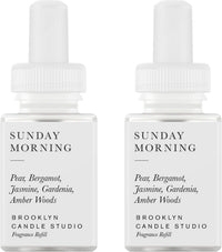 Pura & Brooklyn Candle Studio Home Scent Refill - Smart Air Diffuser - Up to 120-Hours of Luxury Fragrance per Refill - Home Essential - Clean & Safe Diffuser Fragrance - 2 Pack, Santorini