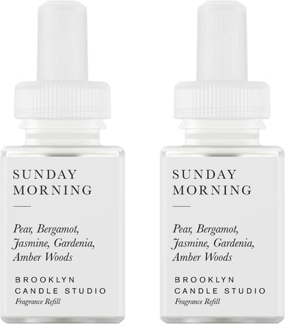 Pura & Brooklyn Candle Studio Home Scent Refill - Smart Air Diffuser - Up to 120-Hours of Luxury Fragrance per Refill - Home Essential - Clean & Safe Diffuser Fragrance - 2 Pack, Santorini
