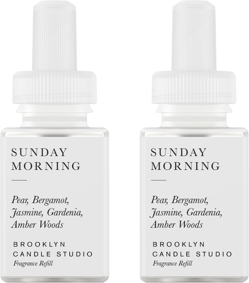 Pura & Brooklyn Candle Studio Home Scent Refill - Smart Air Diffuser - Up to 120-Hours of Luxury Fragrance per Refill - Home Essential - Clean & Safe Diffuser Fragrance - 2 Pack, Santorini