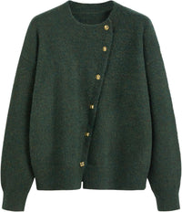 CIDER Womens Knit Cardigan Trendy Crew Neck Button Down Long Sleeve Cozy Fall Fashion Sweater Loose Fit Wool Top