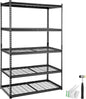 VEVOR Storage Shelving Unit, 5-Tier Adjustable, 2000 lbs Capacity, Heavy Duty Garage Shelves Metal Organizer Wire Rack, Black, 60" L x 24" W x 78" H for Kitchen Pantry Basement Bathroom Laundry Closet