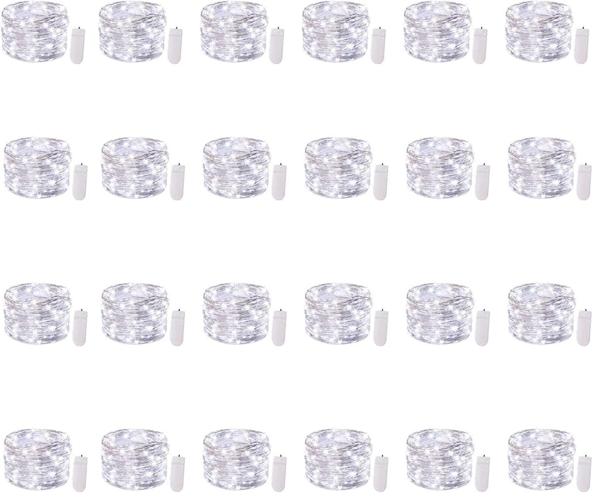 Brightown 12 Pack LED Fairy Lights Battery Operated String Lights - 7ft 20LED Waterproof Silver Wire Firefly Starry Moon Lights for DIY Crafts Wedding Table Centerpieces Party Bedroom Christmas