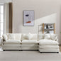 7DAY'S 112.2\" L - Shape Chenille Upholstered Sofa for Living Room Modern Luxury Sofa Couch with Ottoman and 5 Pillows for Living Room - 7DAY'S