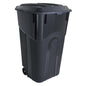 7DAY'S 32 Gallon Wheeled Heavy Duty Plastic Garbage Can, Attached Lid, Black - 7DAY'S