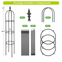 7DAY'S 6.2ft Garden Obelisk Trellis; Lightweight Rustproof Plastic Coated Metal Tall Tower Trellis Stand - 7DAY'S