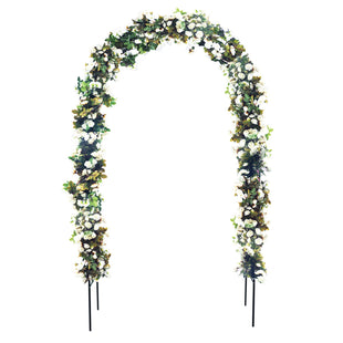 7DAY'S 78"H x 45"W Metal Garden Arch Trellis; Adjustable Arbor Trellis for Garden Climbing Plants Support or Wedding Decor