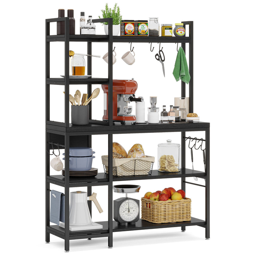 7DAY'S Kitchen Baker's Rack, 5 - Tier Utility Storage Shelf with Hutch - 7DAY'S