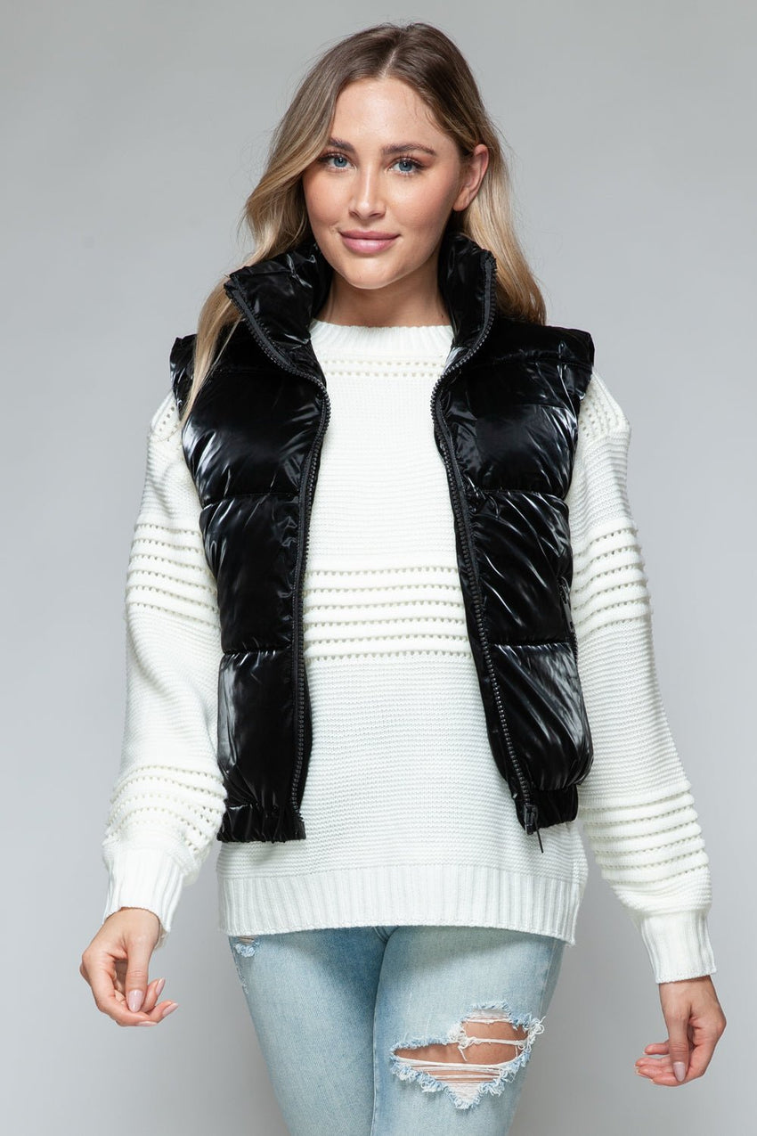 7DAY'S Snobbish Fine Fur Lining Quilted Vest - 7DAY'S