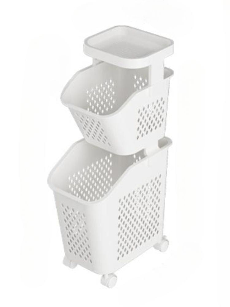 7DAY'S Stitched Laundry Basket Household Dirty Clothes Storage Basket Bathroom Partition Floor to Floor Shelf Narrow - 7DAY'S