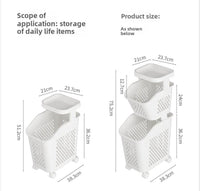 7DAY'S Stitched Laundry Basket Household Dirty Clothes Storage Basket Bathroom Partition Floor to Floor Shelf Narrow - 7DAY'S