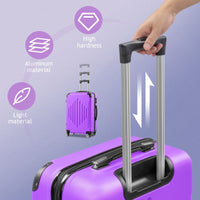 7DAY'S Trolley 3 - Piece Suitcase Set, Carry - On Suitcase Set Hard Shell Lightweight Spinner with TSA Lock, Purple, Green, Yellow, Blue - 7DAY'S