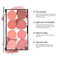 8 Colors Blush Palette Matte Mineral Blush Powder Bright Shimmer Face Blush Contour and Highlight Blush Palette Professional Facial Beauty Cosmetic Makeup Blush 1PCS - 7DAY'S