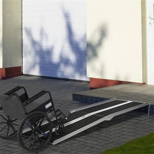 8' Threshold Ramp,Portable Wheelchair Ramp,Carpeted Foldable Handicap Ramp, - 7DAY'S