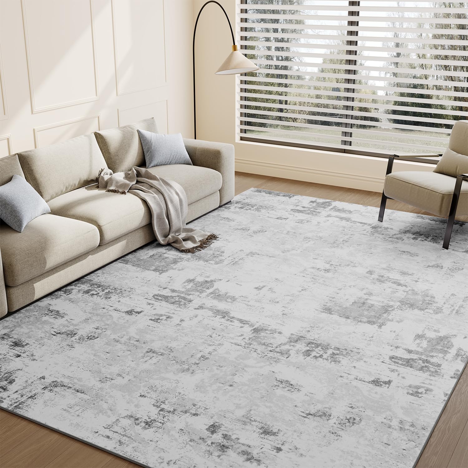 8 x 10 Area Rugs for Living Room - Non Slip Area Rug Machine Washable Rug Carpet Ultra Soft Shaggy Fluffy Rug Abstract Modern Rug for Bedroom Playroom Dining Room Office Under Bed Table - 7DAY'S