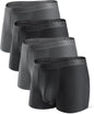 DAVID ARCHY Men's Underwear Ultra Soft Modal Dual Pouch Trunks Ball Pouch Bulge Enhancing Boxer Briefs for Men 3 or 4 Pack