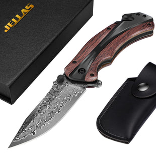 Damascus Pocket Knife for Men, Folding Knife Outdoor Tactical Knives for Hunting Fishing Camping, 3.7" Handmade Damascus Steel Blade, Liner Lock, Christmas Gifts for Men Women Dad Husband Boyfriend