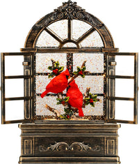 Train Snow Globe Christmas Snow Globe Lantern with Auto 6H Timer and Manual Glitter, Lighted Christmas Decorations Indoor with Santa Claus Reindeer Tree for Home Tabletop, Battery Operated