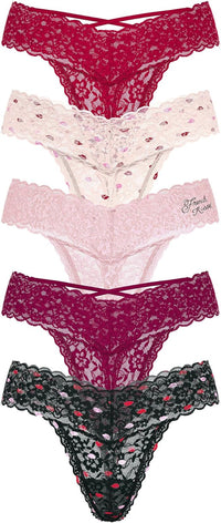Victoria's Secret Women's Lace Thong Underwear, Panties for Women, Multi Pack (XS-XXL)
