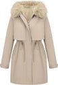 RISISSIDA Women Winter Parka Puffy Coat,Puffer Jacket with Long Fur Collar Hooded,Thicken Warm Bubble Overcoat for Deep Cold