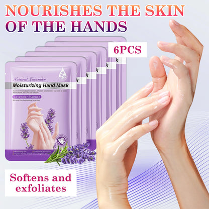 LZYLLS 6 Pairs Hand Masks Moisturizing Gloves, Hydrating Hand Mask Moisturizer Gloves Care for Dry Cracked Hands, Smooth Long Lasting Soft Firming Hand Mask Gift Set for Men Women（A