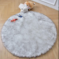 duduta Navy Blue Faux Sheepskin Throw Rug 2x3 ft, Fluffy Shag Fur Chair Cover Small Bedside Dorm Rug Non Slip Machine Washable