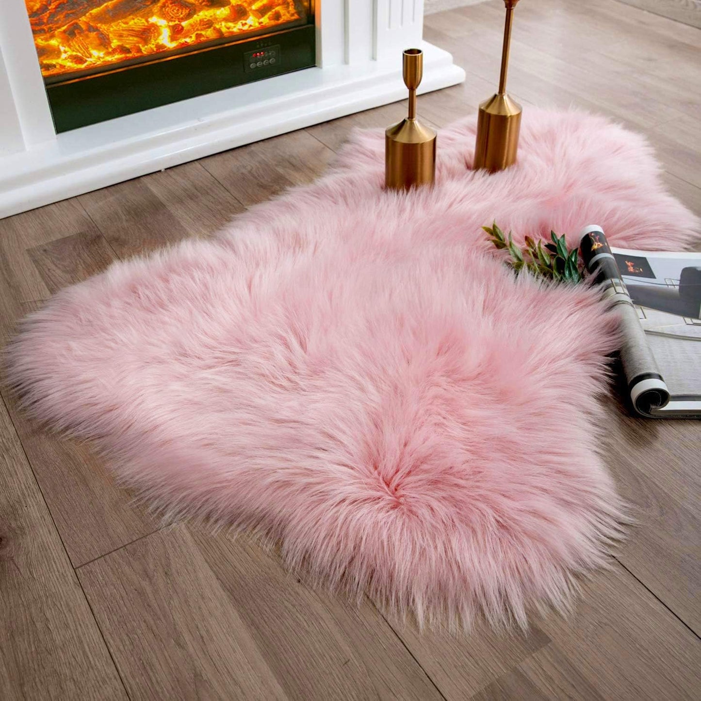 Ashler faux fur rug, Fluffy Shaggy Area Rug Ultra Soft 2 x 3 Feet Sheepskin Fur Rug, Navy Blue Fuzzy Rug Machine Washable Shag Rug, Nursery Decor Throw Rugs for Bedroom, kids room, Living Room
