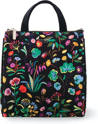 Kate Spade New York, Portable Soft Cooler Lunch Bag with Silver Insulated Interior Lining and Storage Pocket, Joy Dot