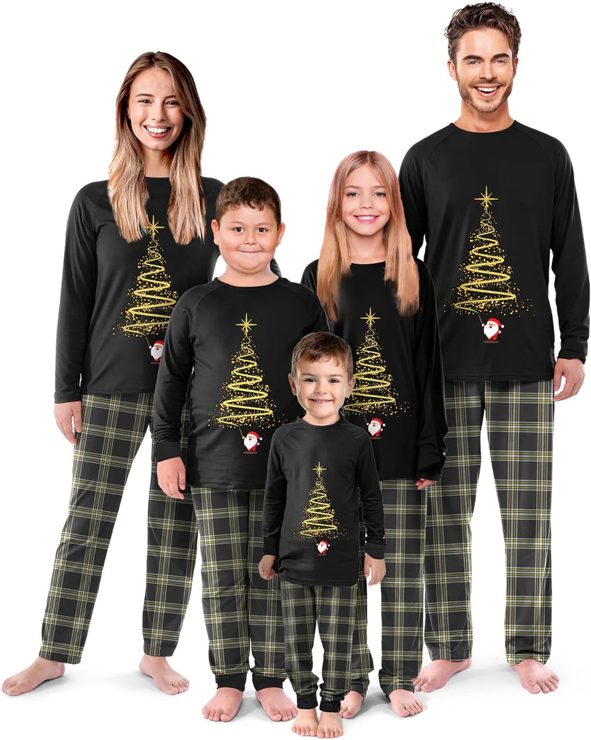 Rnxrbb 2025 Christmas Pajamas Family Matching Sets Christmas Pjs Xmas Sleepwear for Women Men Couples Adult Kids