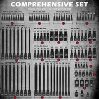 29-Piece 1/2" Drive Impact Socket Set, SAE (3/8 to 1 inch) and Metric (10-24mm) Sizes with Extension Bars Standard Deep Socket Set CR-V Material High Durability Impact Wrench