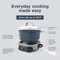 Ninja MC1101 Foodi Everyday Possible Cooker Pro, 8-in-1 Versatility, One-Pot Faster Cooking Replaces 10 Tools, Family-Sized Capacity with Adjustable Temp Control, 6.5 quarts, Midnight Blue