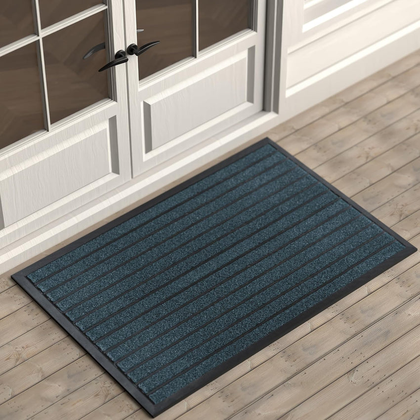 ubdyo Extra Durable Door Mat - Dirt Trapping Outdoor Welcome Mats - Non-Slip Outdoor Indoor Entrance - Low Profile Front Doormat (30" x 17", Bright Brown)