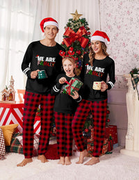 Ekouaer Family Christmas Pajamas Matching Sets Long Sleeve Couple Pjs Holiday Sleepwear Soft Loungewear with Pockets
