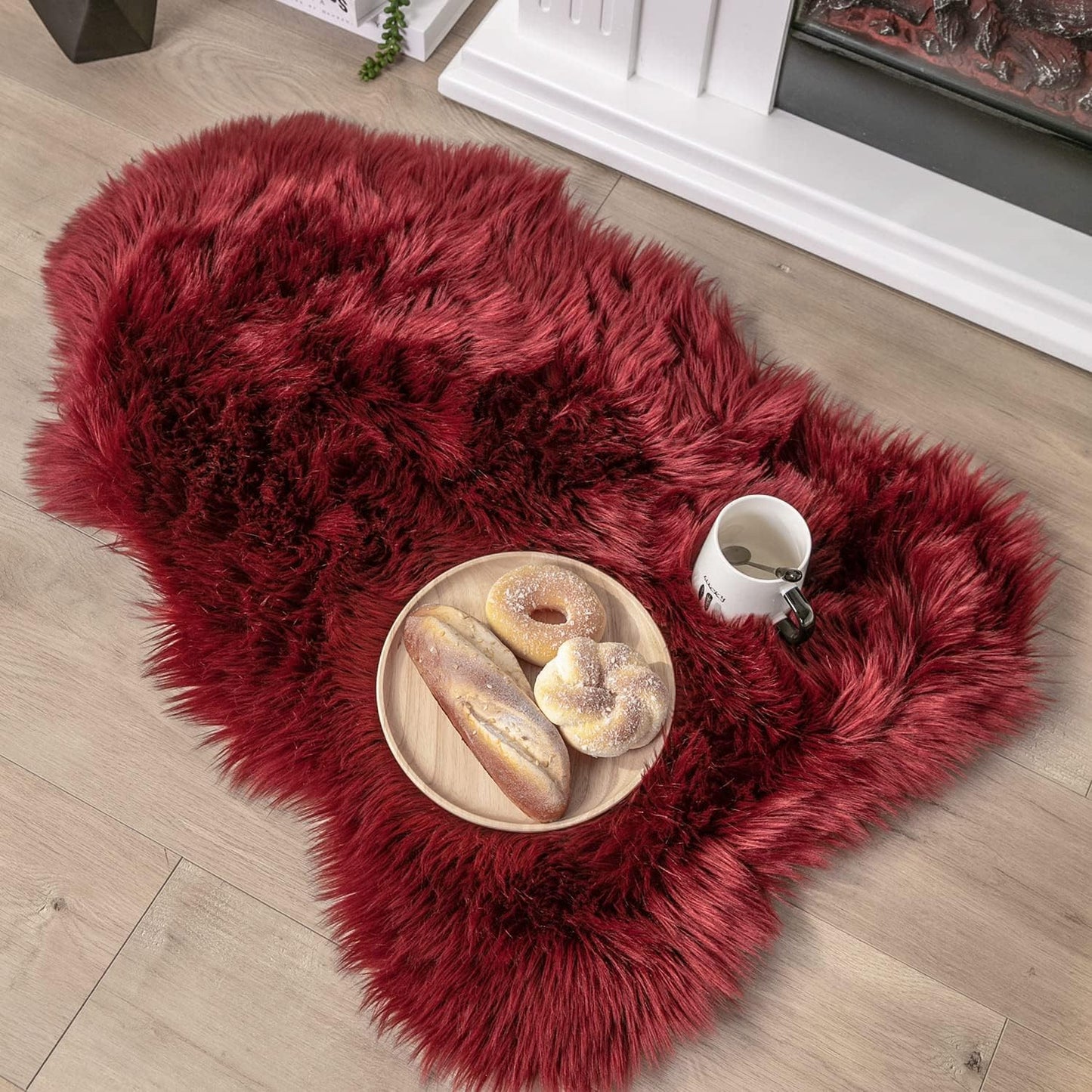 Ashler faux fur rug, Fluffy Shaggy Area Rug Ultra Soft 2 x 3 Feet Sheepskin Fur Rug, Navy Blue Fuzzy Rug Machine Washable Shag Rug, Nursery Decor Throw Rugs for Bedroom, kids room, Living Room