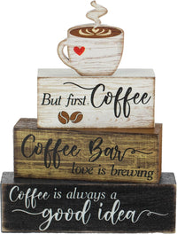 4 Pcs Christmas Table Decor Wooden Hot Cocoa Decoration Christmas Centerpiece Winter Tiered Tray Decor Decorative Red Hot Cocoa Block Signs Gift Farmhouse Xmas Decoration for Home Kitchen