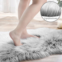 Ashler Faux Fur Rug, Dark Blue Area Rugs, Fluffy Sheepskin Fur Rug, Fuzzy Ultra Soft 2 x 6 Ft Rugs, Machine Washable Shag Rug, Nursery Throw Rugs for Bed, Living, Kids Room