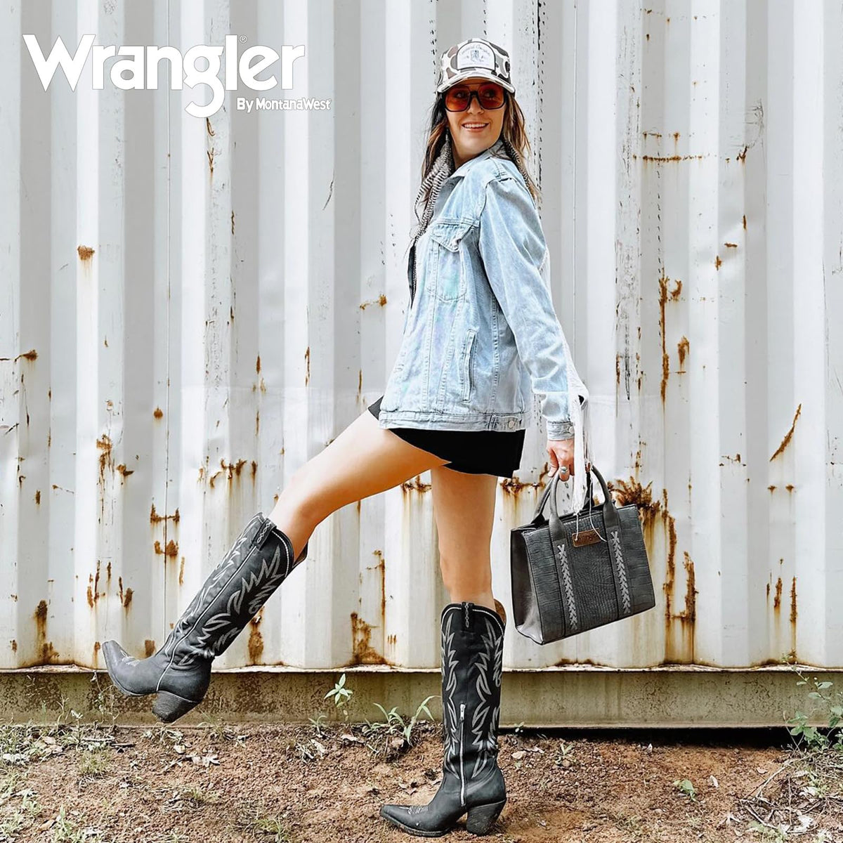 Wrangler Tote Bag for Women Designer Satchel Handbags Top-handle Purses with Strap