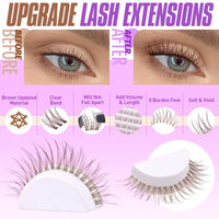 Pawotence Lash Extension Kit DIY 280pcs Lash Clusters Eyelash Extension Kit, 9-16mm 30D 40D Individual Lashes Kit with Lash Bond and Seal, Lash Tweezers for Self Use (30D&40D, 0.07D, 9-16mm, Kit)