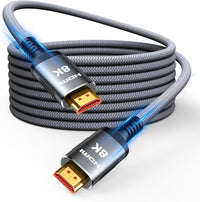 Snowkids 8K HDMI 2.1 Cable 1.5 ft, Non-Slip Nylon Braided, 48Gbps Ultra High-Speed HDMI Cables Cord, 10K 8K@60Hz, 4K@120Hz Compatible for TV/PS-5/X-box/Projector/Sound System & More