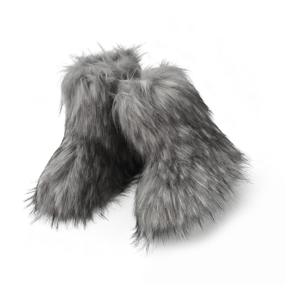 Wnshonzy Fur Boots for Women Snow Furry Fluffy Platform Flat Ankle Mini Boot Winter Round Toe Y2k Comfortable Mid-Calf Short Outdoor 2025