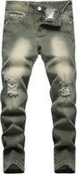 Boy's Skinny Fit Ripped Destroyed Distressed Stretch Slim Jeans Pants