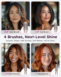 Deluxe 8-in-1 Air Styler Pro 2025 by Rylena, Hair Dryer Brush for Fast Drying, Auto Curling, Smoothing&Volumizing, 8 Attachable Heads, 110,000 RPM High-Speed Multi Styler, 600M Ionic Care, Stone