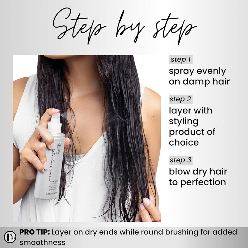 Kenra Platinum Blow-Dry Spray | Time-Saving Heat Protectant | Detangles, Smooths, and Softens | Eliminates Frizz & Resists Humidity | Medium To Coarse Hair