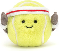 Jellycat Amuseables Tennis Ball Stuffed Toy, 3.5 inches - Tennis Ball Plush for Sports Fans