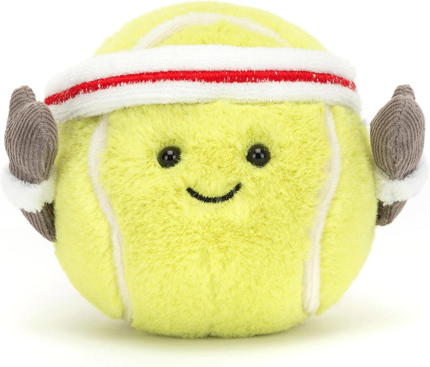 Jellycat Amuseables Tennis Ball Stuffed Toy, 3.5 inches - Tennis Ball Plush for Sports Fans