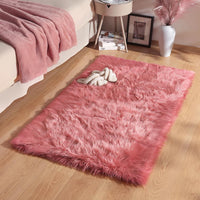 Ashler faux fur rug, Fluffy Shaggy Area Rug Ultra Soft 2 x 3 Feet Sheepskin Fur Rug, Navy Blue Fuzzy Rug Machine Washable Shag Rug, Nursery Decor Throw Rugs for Bedroom, kids room, Living Room