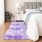 duduta Navy Blue Fluffy Plush Runner Rugs 2x6 ft Tie Dye Rectangle Shag Rug for Bedroom Dorm Living Room Kids Room, Machine Washable Anti-Slip