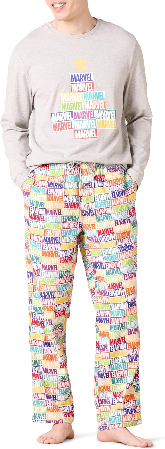 Amazon Essentials Disney | Marvel | Star Wars Men's Flannel Pajama Sleep Sets